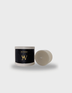 Bougie parfumée artisanale taille S en cire végétale avec pot en jesmonite réutilisable. Message caché révélé à la chaleur : “Je t’aime”. Fabrication artisanale. 