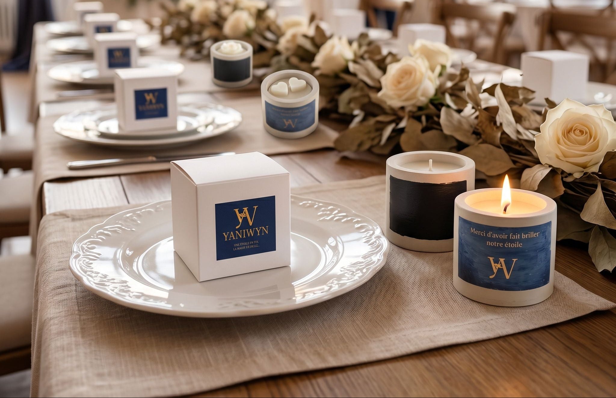 bougie personnalisée mariage cadeau d'invités 
