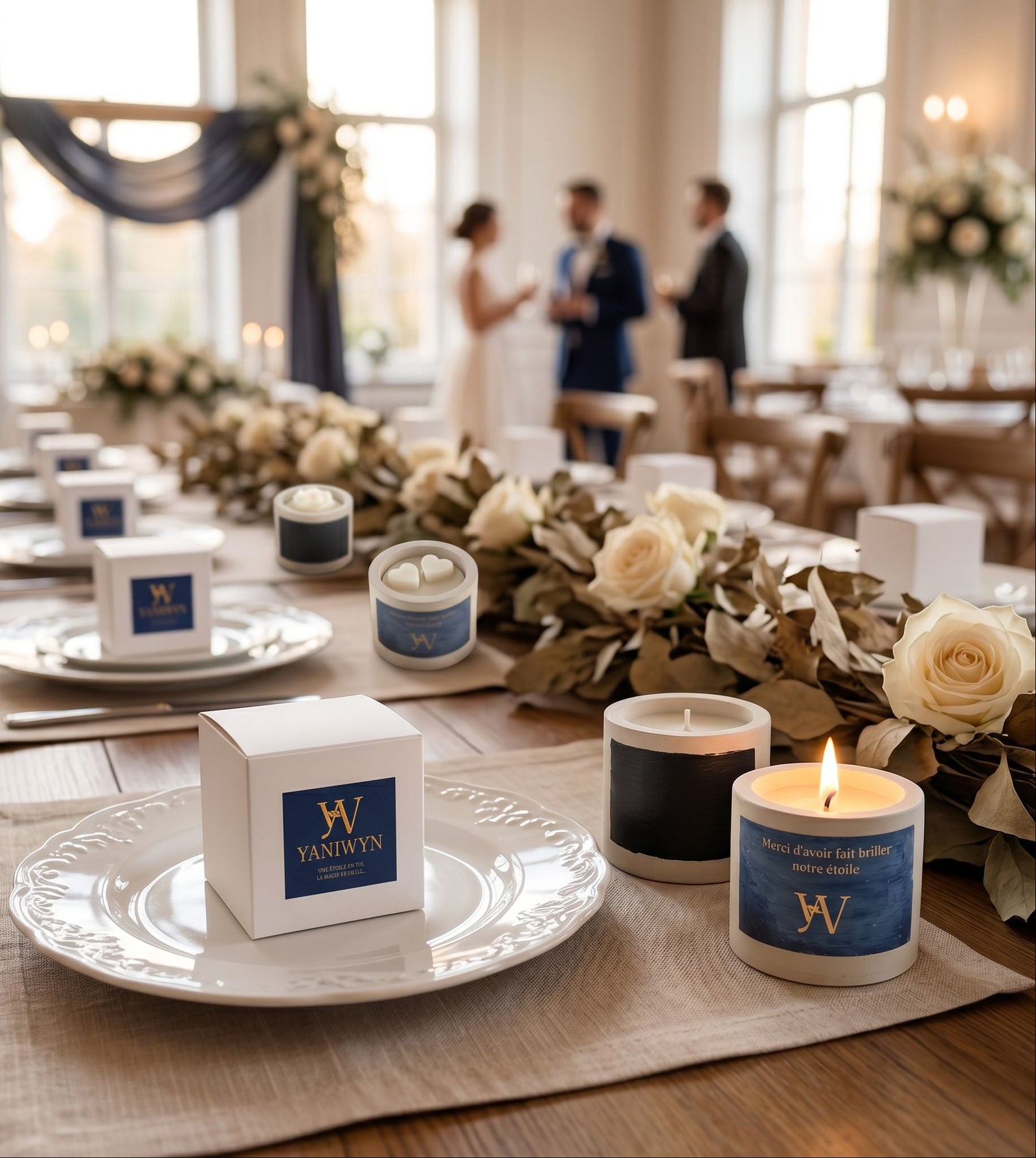 bougie personnalisée mariage cadeau d'invités 